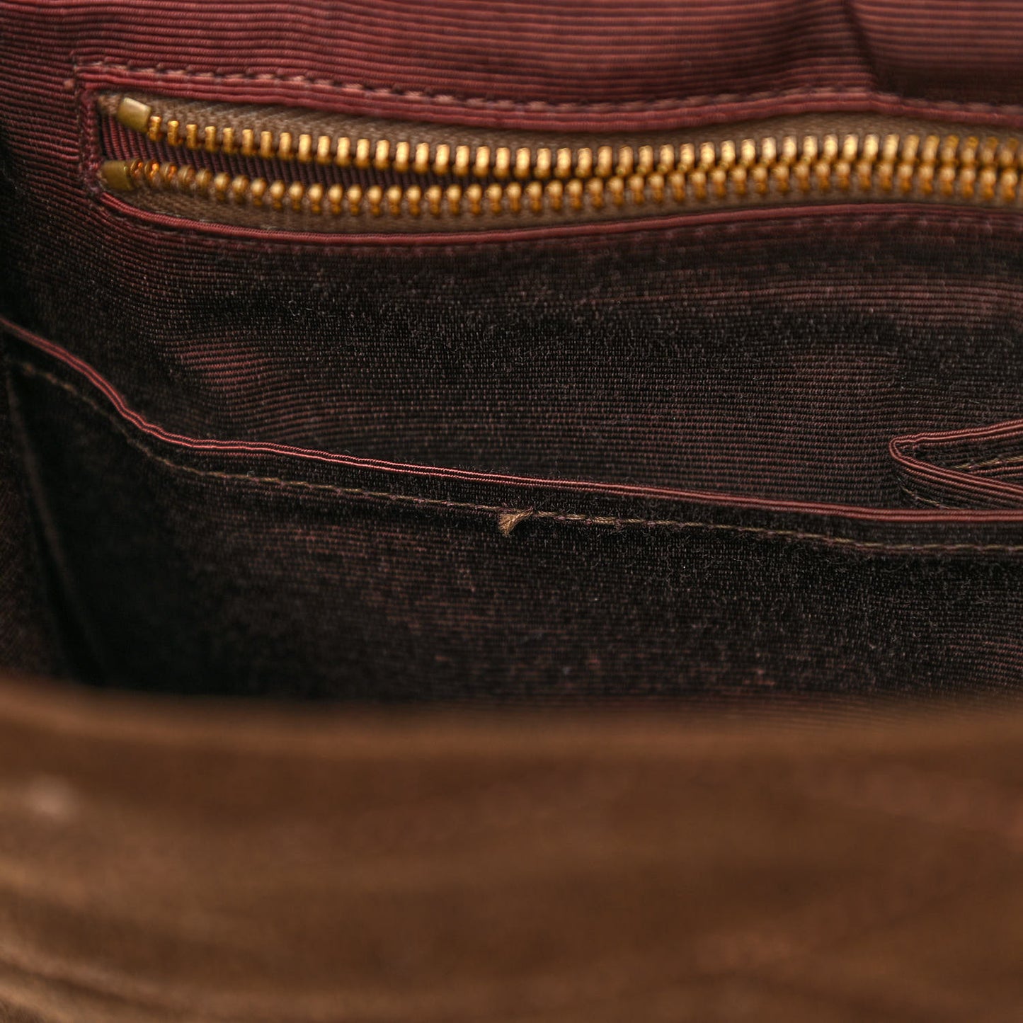 Jersey Scallop Quilted Medium Pagoda Flap Brown