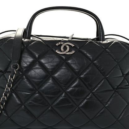 Chanel Aged Calfskin Small Bowling Bag Black 8 of 10