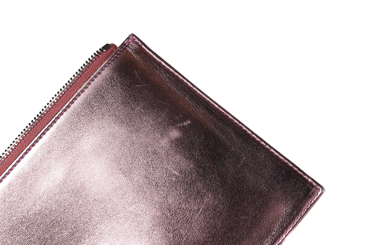 Calfskin Glitter Bow Wristlet Pink Rose