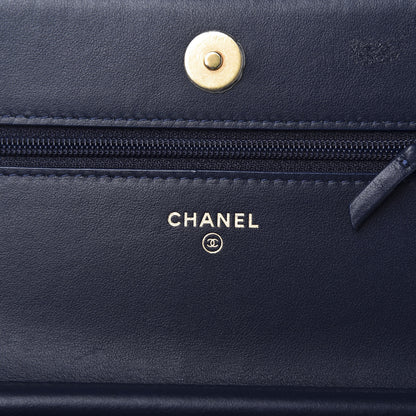 Chanel Tweed Charms Wallet On Chain WOC Blue Purple Khaki Pink 6 of 12