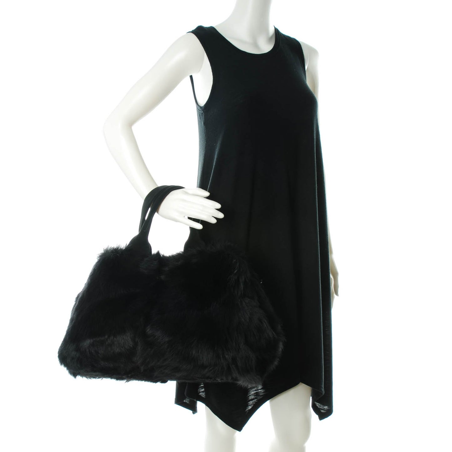 Eco Lapin Faux Fur Handbag Black