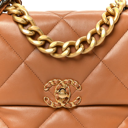 Chanel Lambskin Quilted Large Chanel 19 Flap Brown 8 of 11