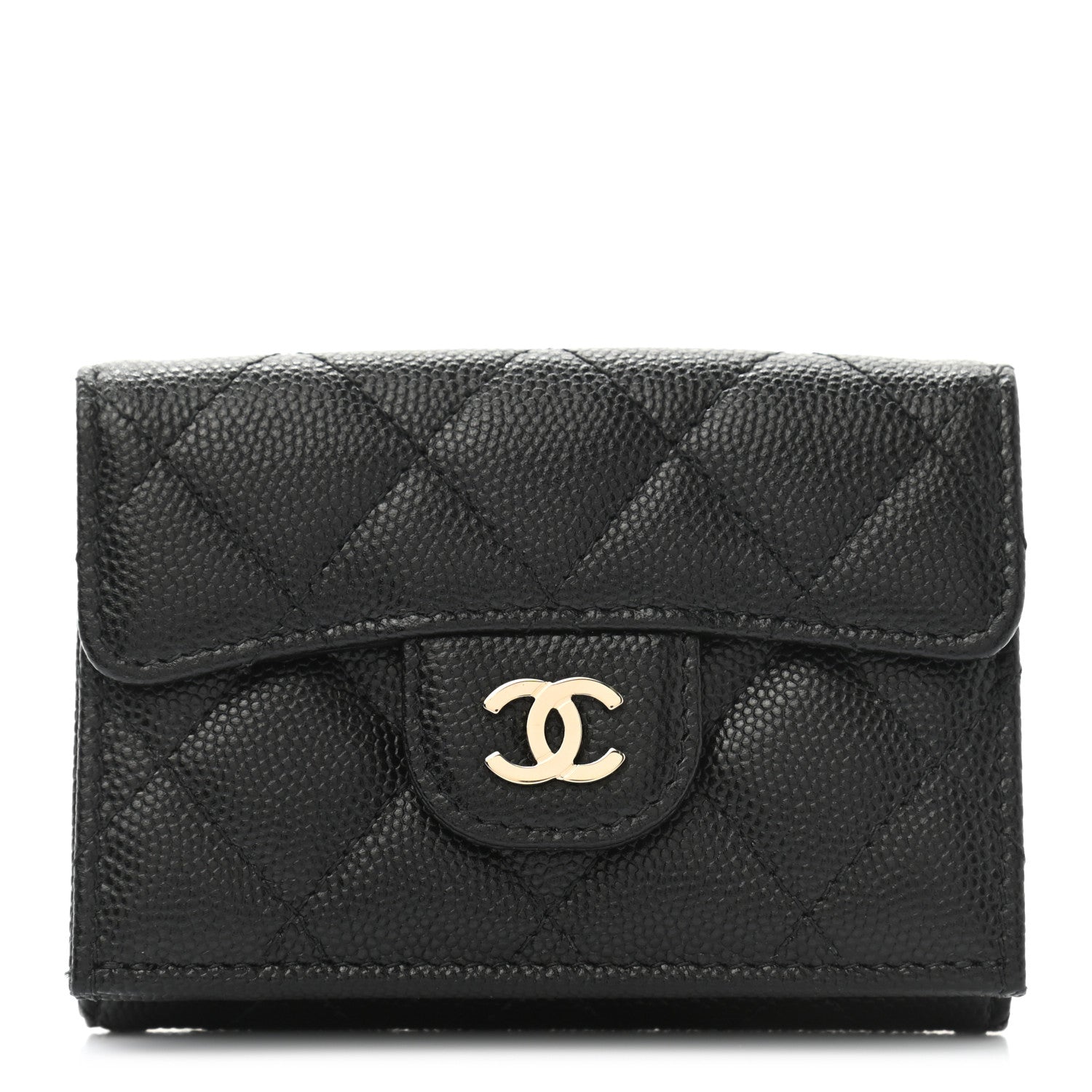 Chanel Caviar Quilted Double Flap Wallet Black 1 of 9