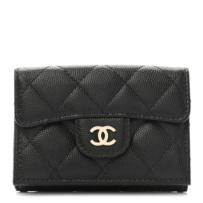 Chanel Caviar Quilted Double Flap Wallet Black 1 of 9