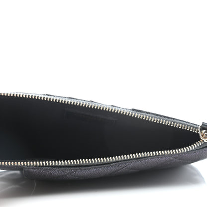 Chanel Iridescent Caviar Quilted Classic Flat Wallet Pouch Black 5 of 7