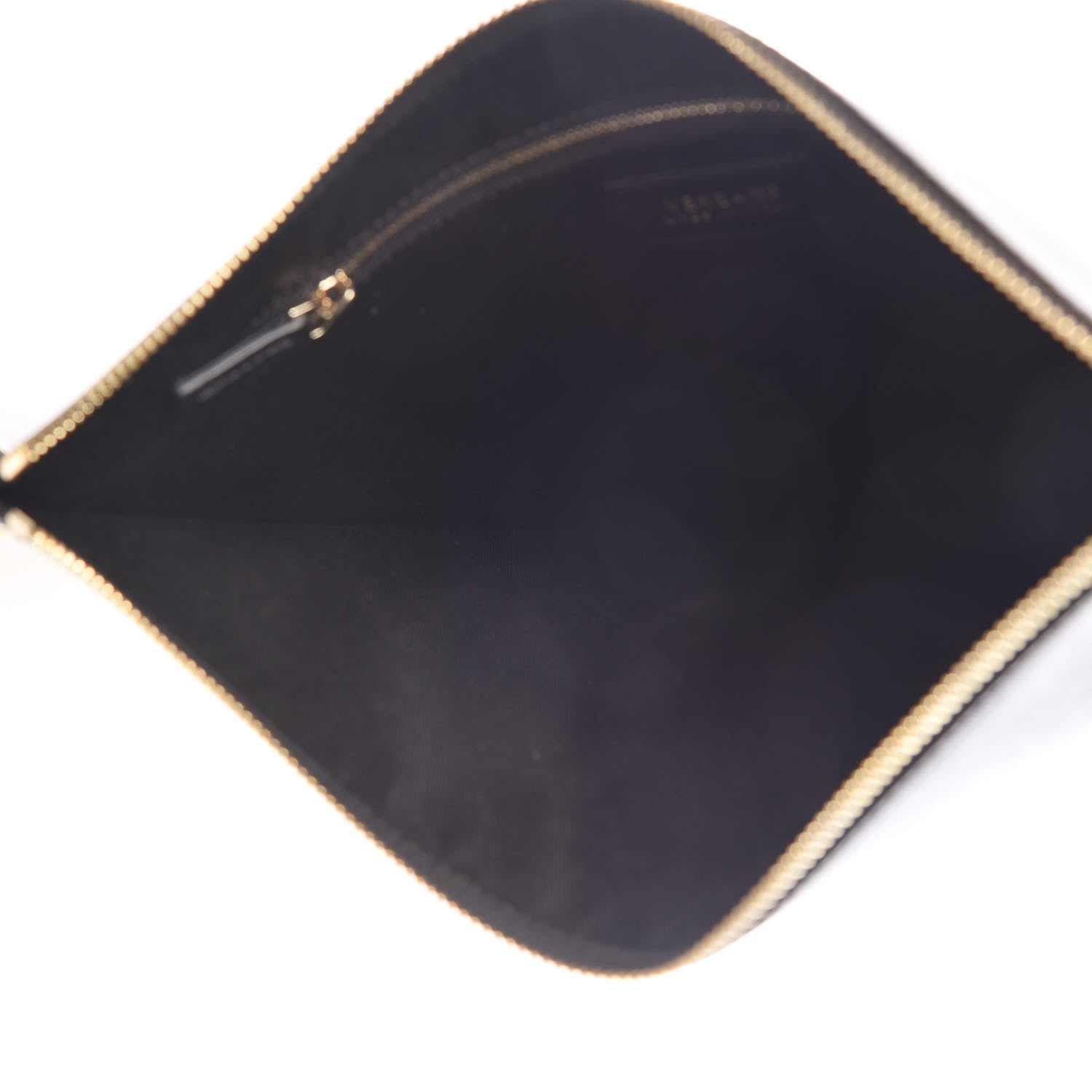 Versace Vitello Saffiano Barocco Print Pochette Black Gold 5 of 7