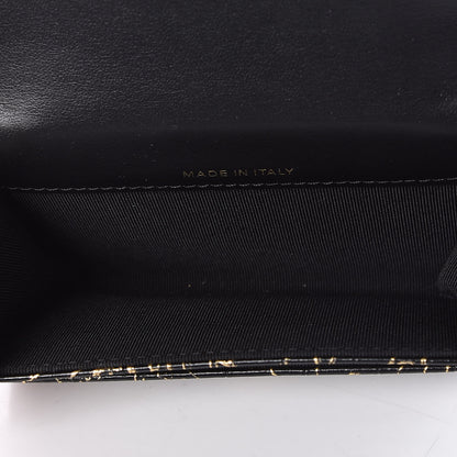 Chanel Calfskin Crocodile Embossed Graffiti 2.55 Cocodile Reissue Flap Card Holder Black Gold 5 of 9