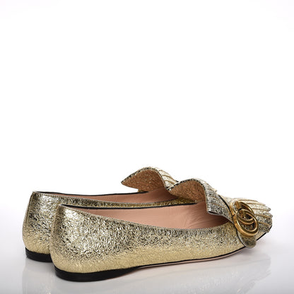 Gucci Galassia GG Marmont Fringe Flats 36.5 Platino 4 of 10
