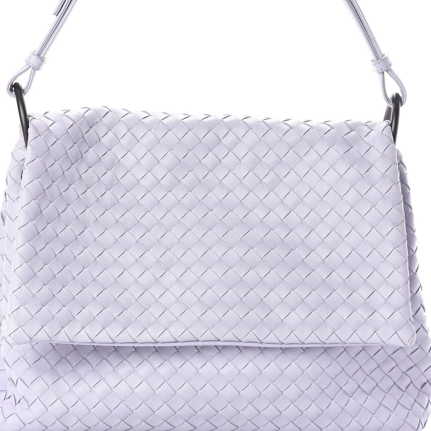 Nappa Intrecciato Flap Shoulder Bag Oyster Lilac