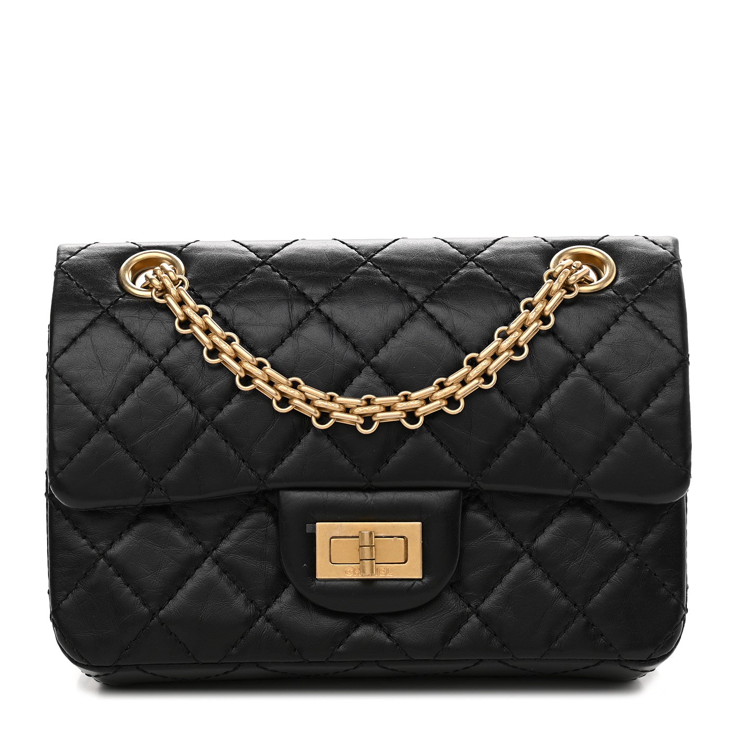 Chanel Aged Calfskin Quilted 2.55 Reissue Mini Flap Black 1 of 9