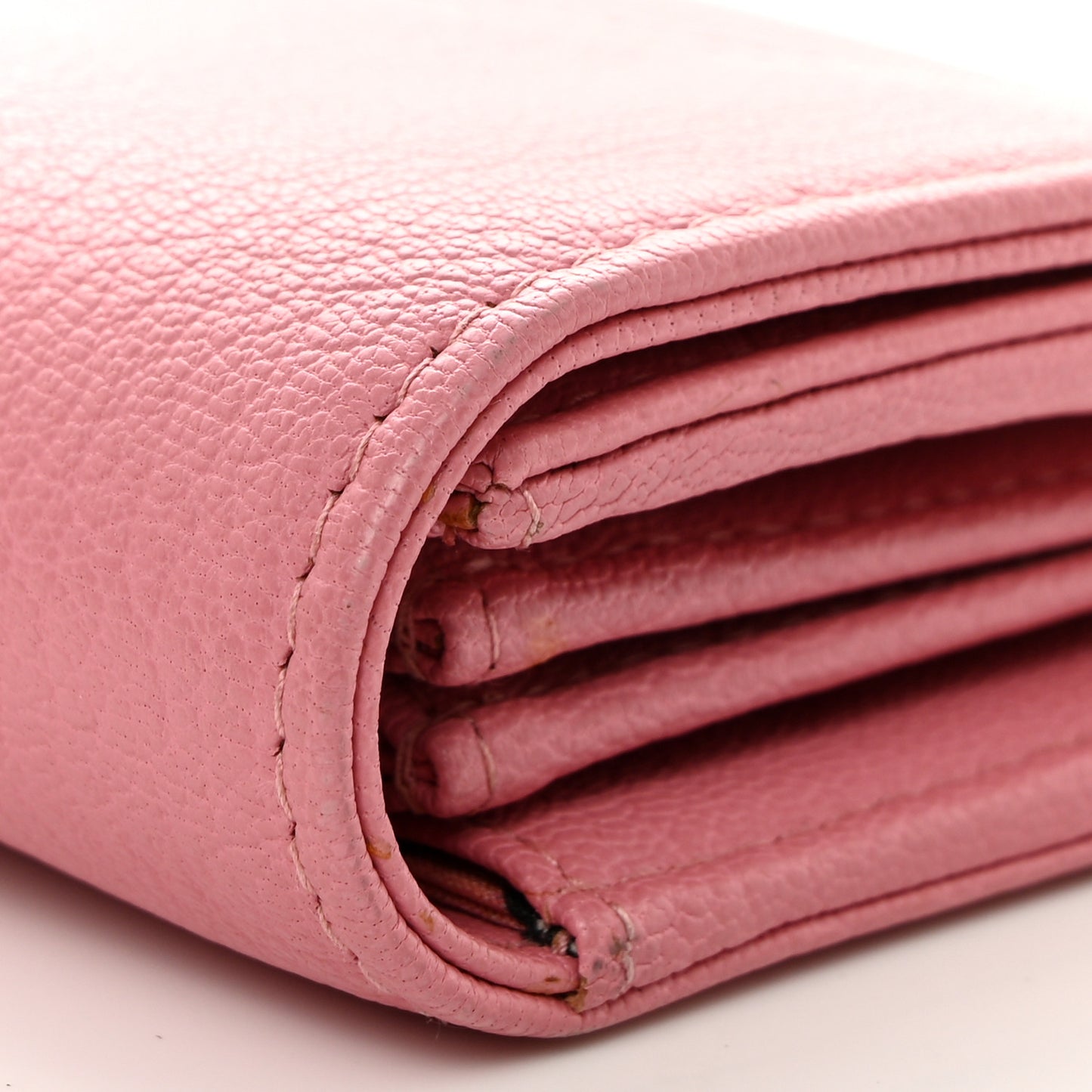 Goatskin CC Large Gusset Flap Wallet Pink