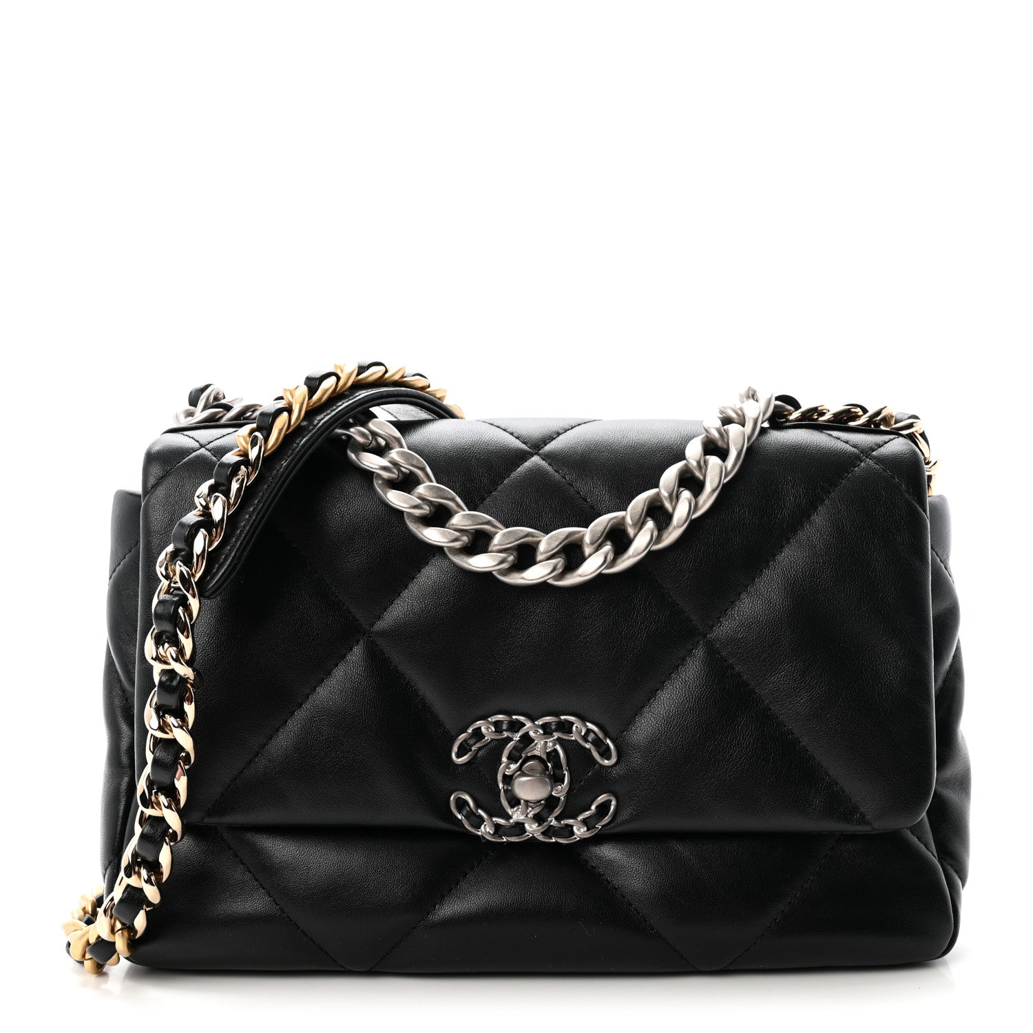 Chanel Lambskin Quilted Medium Chanel 19 Flap Black 1 of 10