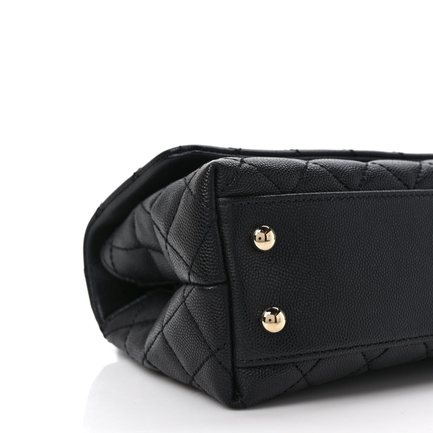 Caviar Quilted Mini Coco Handle Flap Black