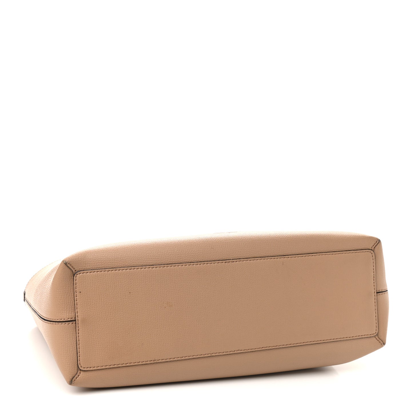 Grainy Calfskin Haymarket Check Medium Reversible Tote Camel