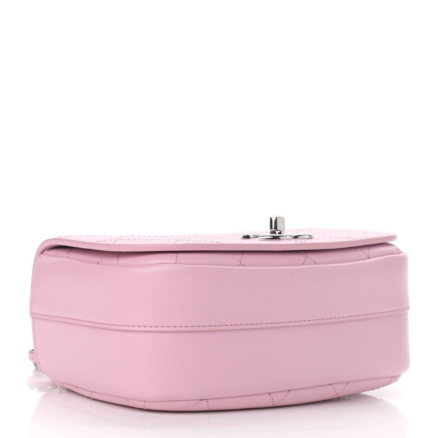 Calfskin Stitched Small Ring My Bag Flap Crossbody Pink