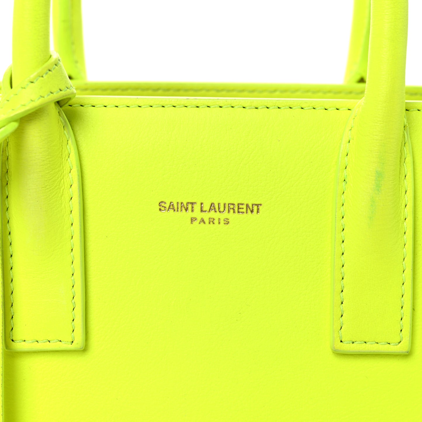 Calfskin Nano Sac De Jour Neon Yellow
