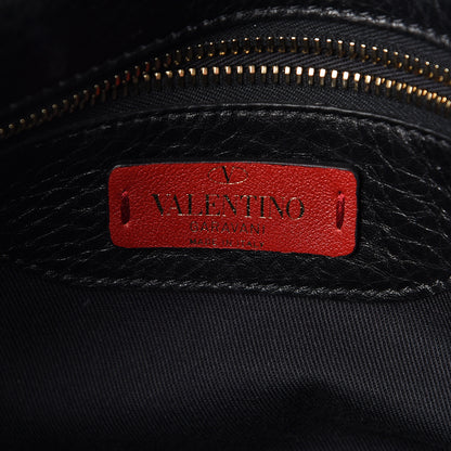 Valentino Garavani Pebbled Calfskin Rockstud Single Handle Flap Bag Black 6 of 9