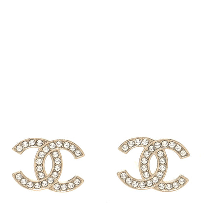 Chanel Crystal CC Earrings Gold 1 of 4