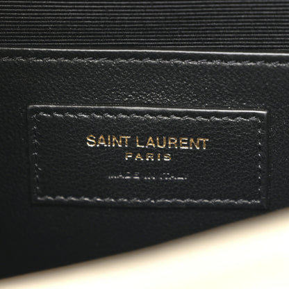 Saint Laurent Grain De Poudre Textured Mixed Matelasse Triquilt Small Monogram Satchel Crema Soft 7 of 10