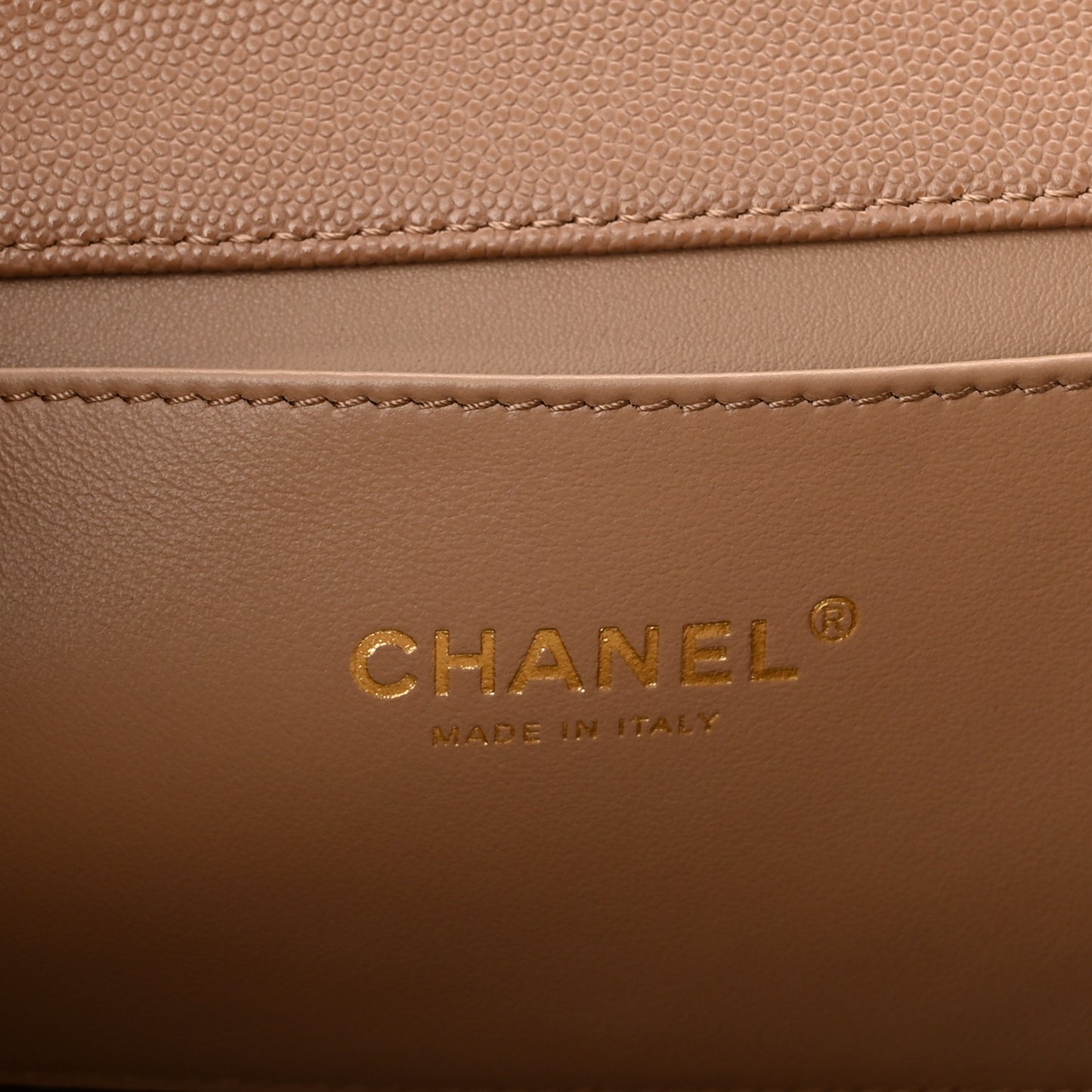 Caviar Quilted Coco First Flap Beige