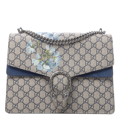 Gucci GG Supreme Monogram Blooms Medium Dionysus Shoulder Bag Beige Navy Vintage Blue 1 of 15