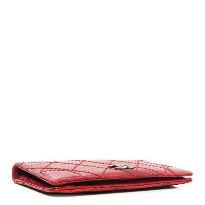 Chanel Distressed Caviar Stitched Outdoor Yen Wallet Bordeaux Clair 3 of 13