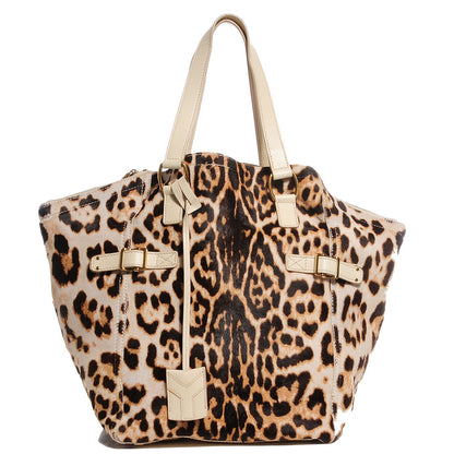 Saint Laurent Leopard Print Pony Hair Medium Downtown Tote 1 of 7