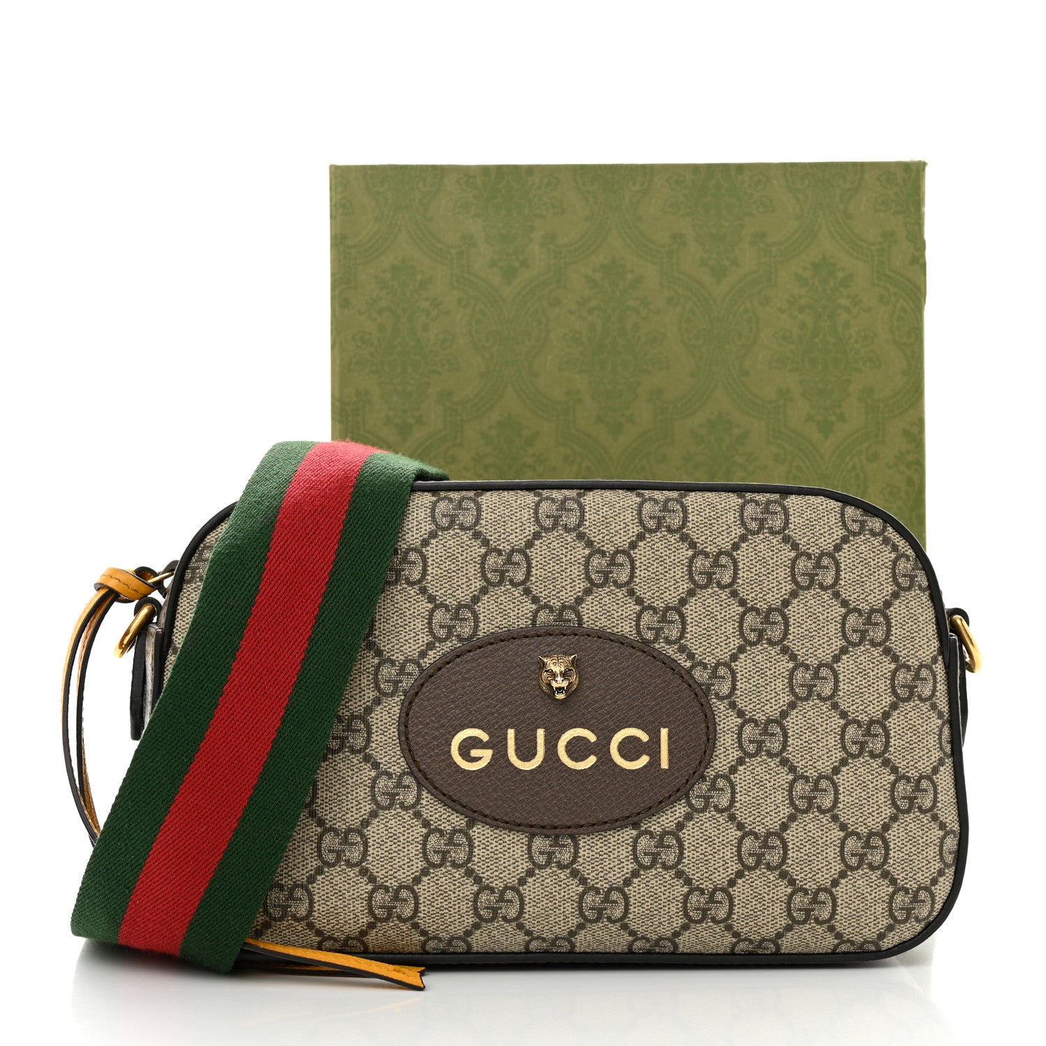 Gucci GG Supreme Monogram Web Neo Vintage Shoulder Bag Beige New Acero Crop 11 of 11