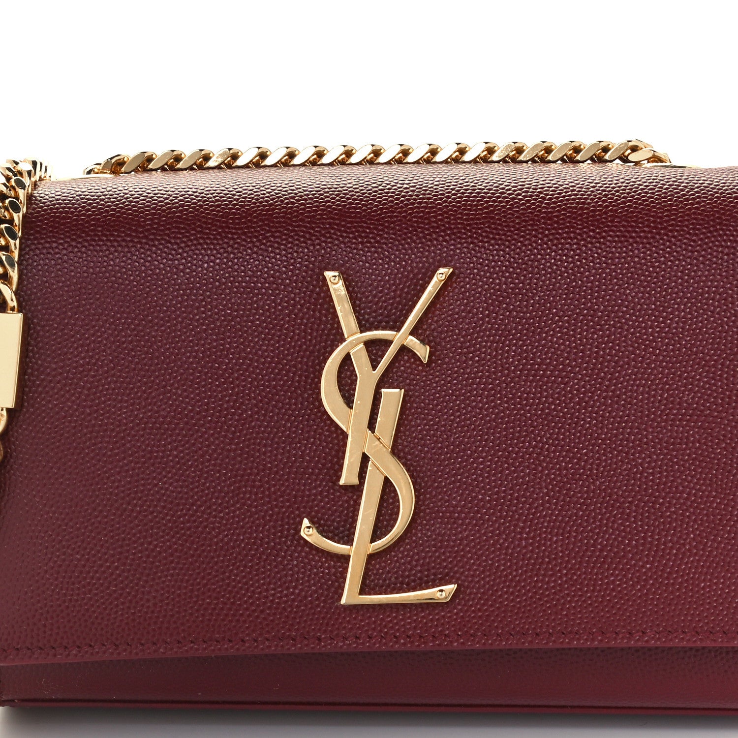Saint Laurent Grain De Poudre Small Monogram Kate Satchel Oxblood 9 of 11