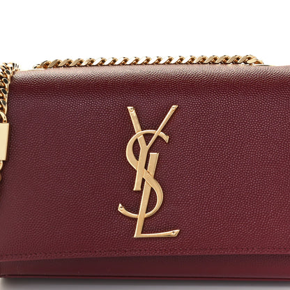 Saint Laurent Grain De Poudre Small Monogram Kate Satchel Oxblood 9 of 11