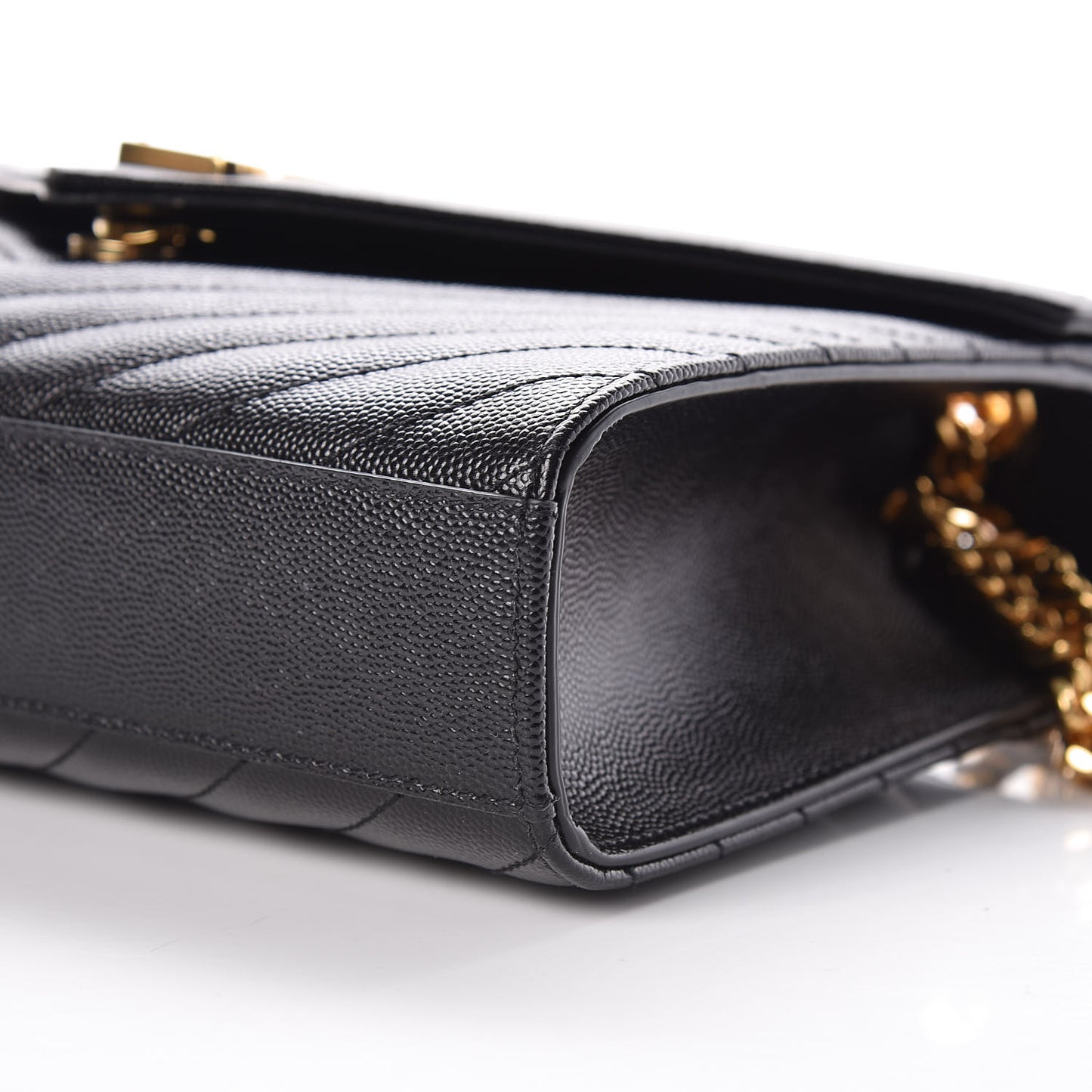 Grain De Poudre Matelasse Chevron Medium Monogram Satchel Black