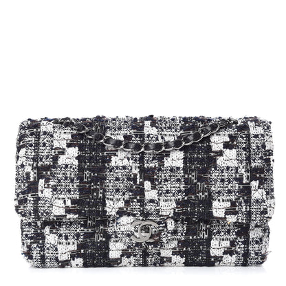 Chanel Tweed Medium Double Flap Blue White 1 of 10