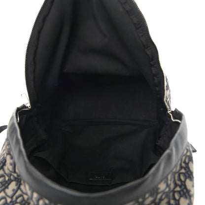 Christian Dior Oblique Calfskin Rider Backpack Beige Black 5 of 13