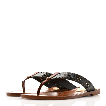 Louis Vuitton Monogram Sunny Flat Thong Sandals 36 Brown 3 of 10