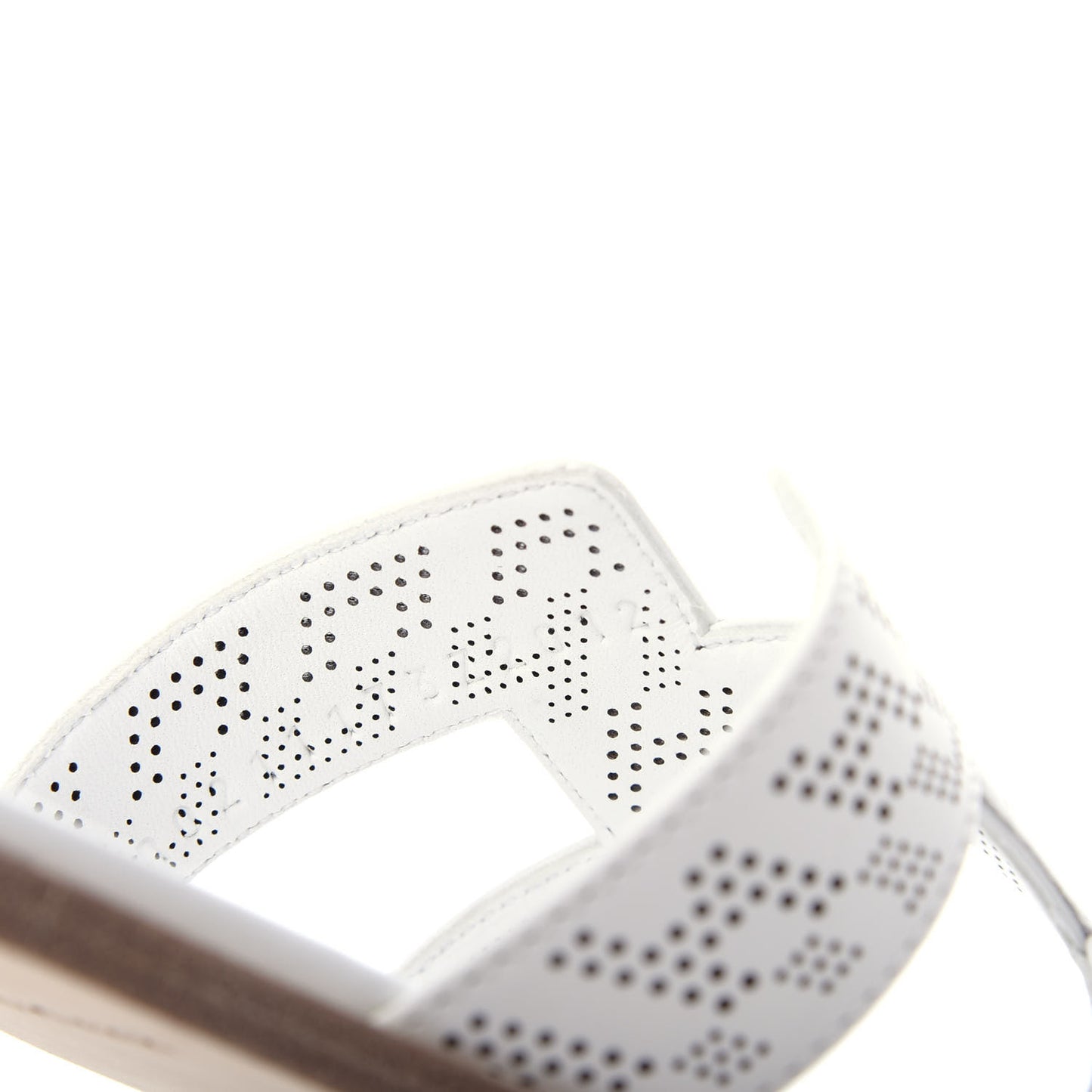 Calfskin Perforated Oran Sandals 37 White