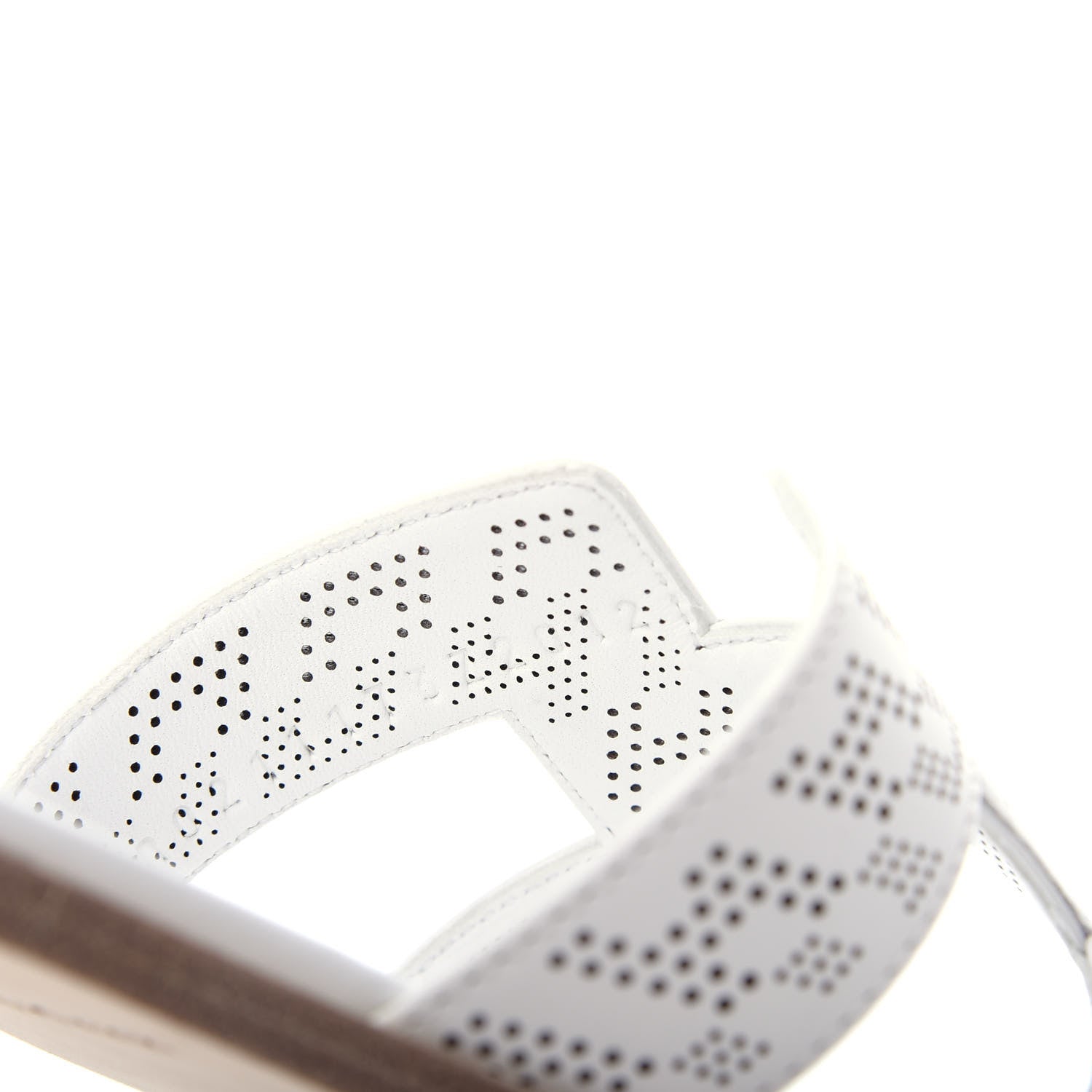 Hermes Calfskin Perforated Oran Sandals 37 White 9 of 10