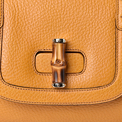 Gucci Calfskin Bamboo Top Handle Bag Yellow 9 of 11