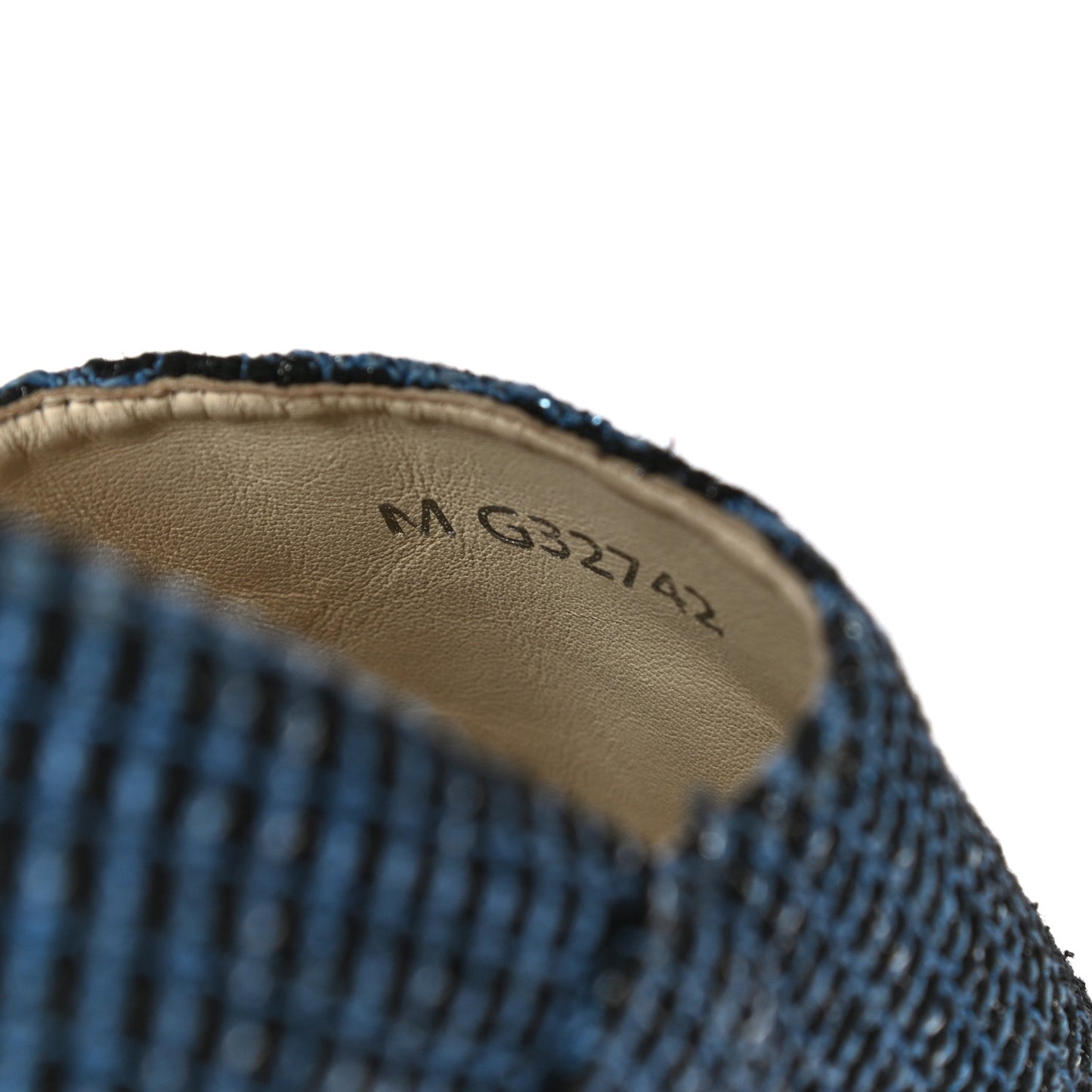 Grained Calfskin Tweed CC Espadrilles 38 Black Blue