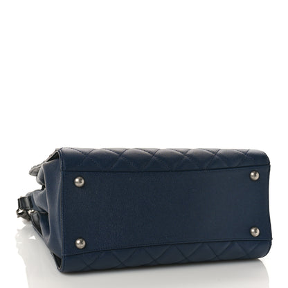 Chanel Caviar Quilted Medium CC Bucket Bag Dark Blue 4 of 11