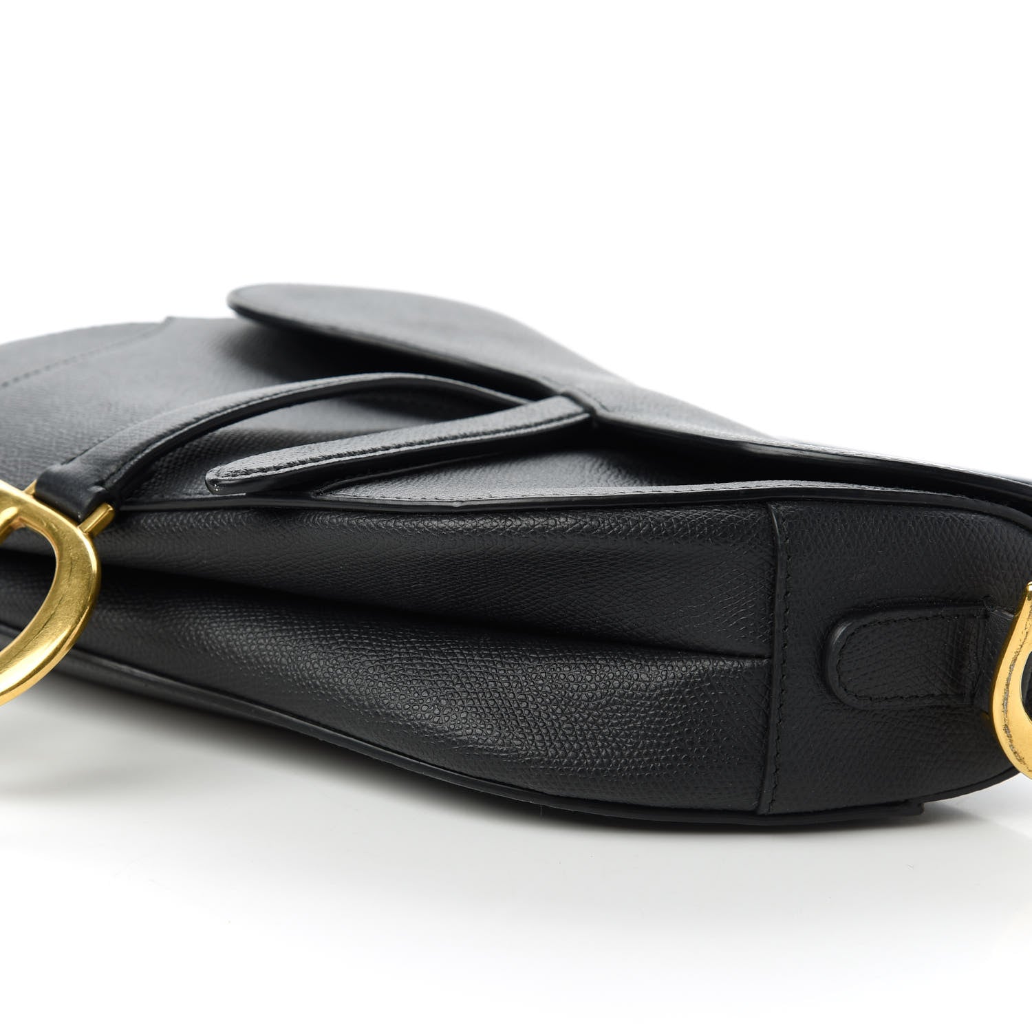 Christian Dior Grained Calfskin Saddle Bag Black 7 of 10