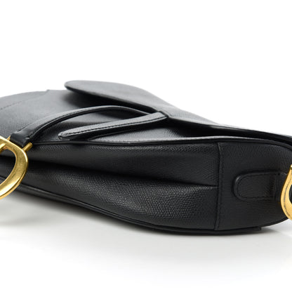 Christian Dior Grained Calfskin Saddle Bag Black 7 of 10