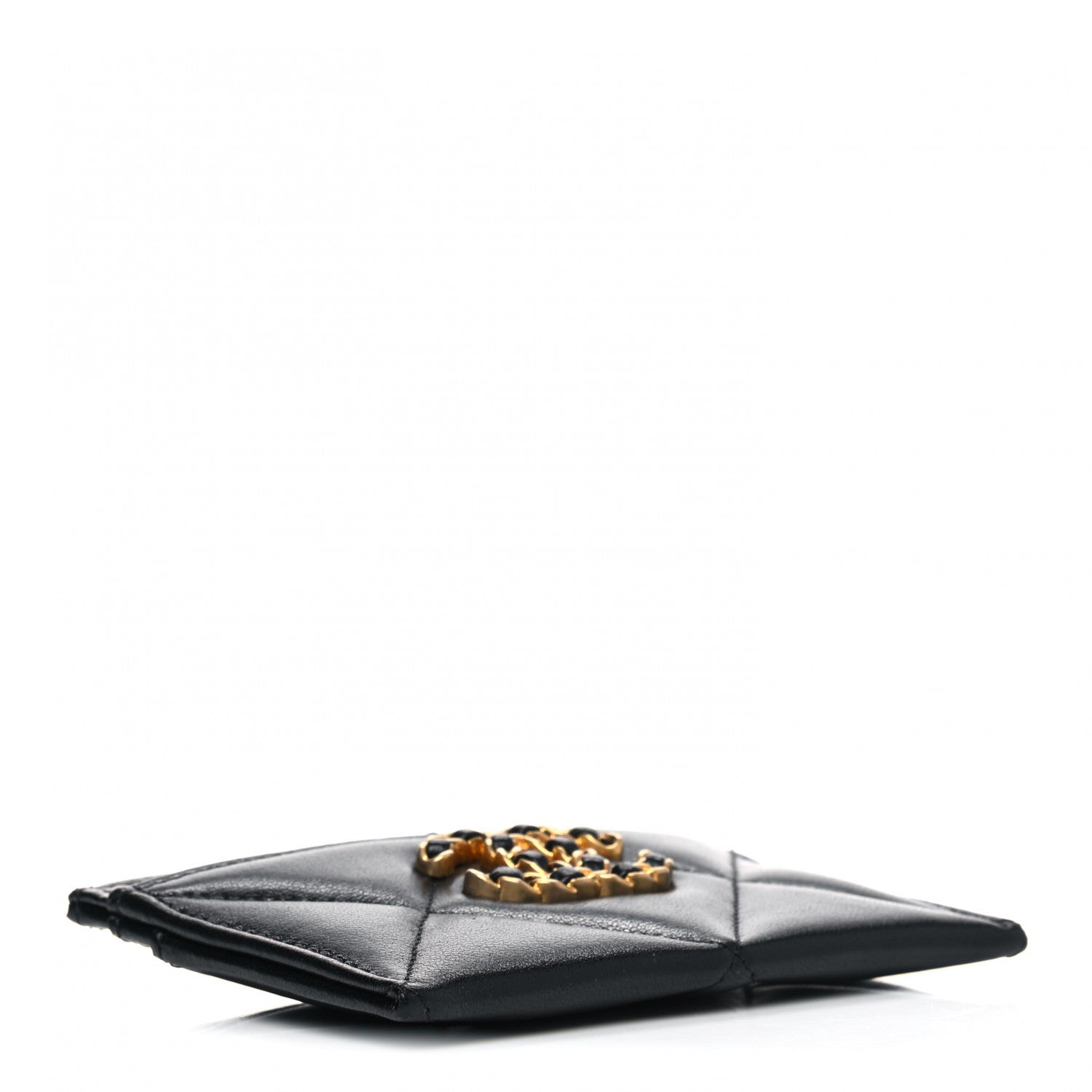 Chanel Lambskin Quilted Chanel 19 Card Holder Black 3 of 6