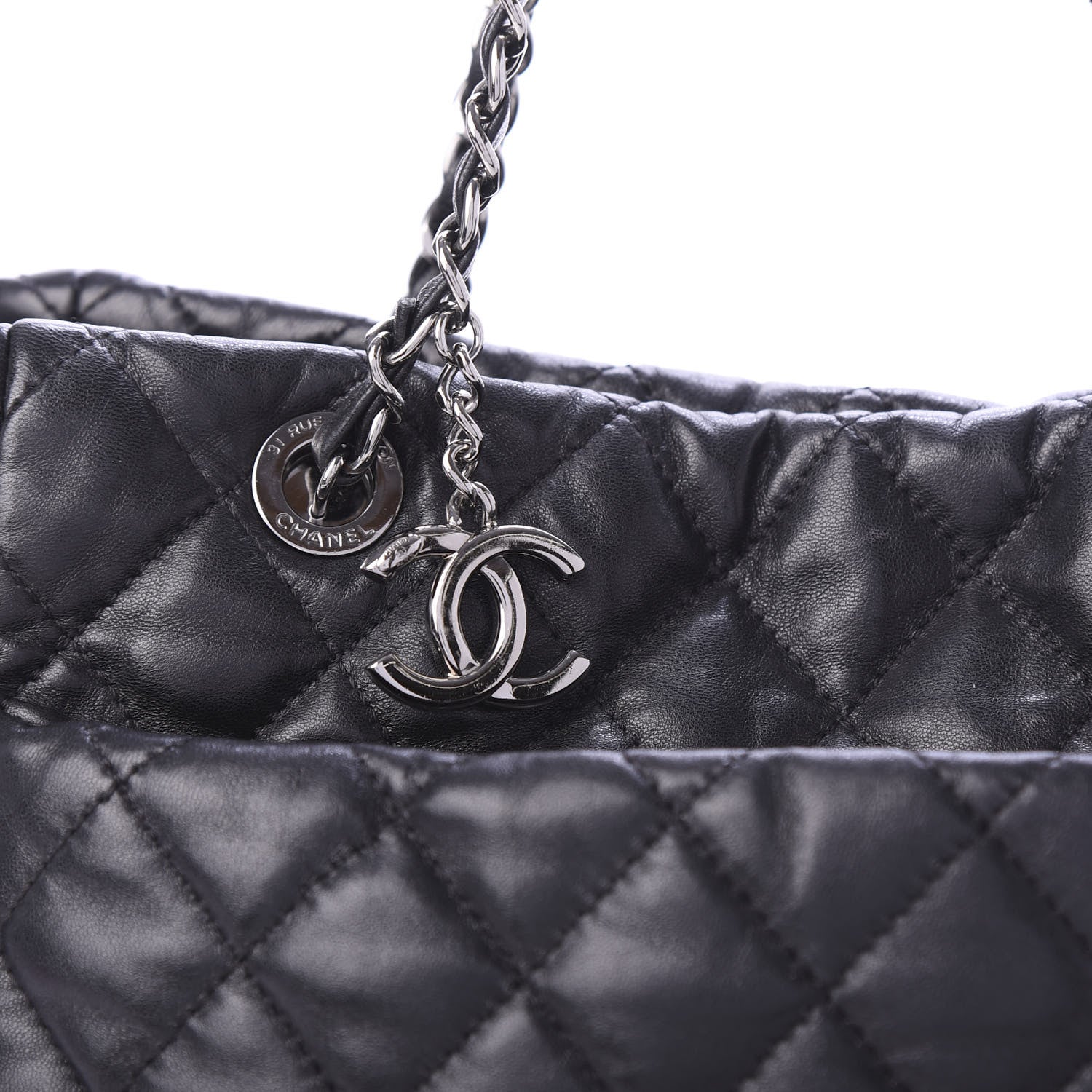 Chanel Lambskin Quilted Week End on Mars Tote Black 10 of 11