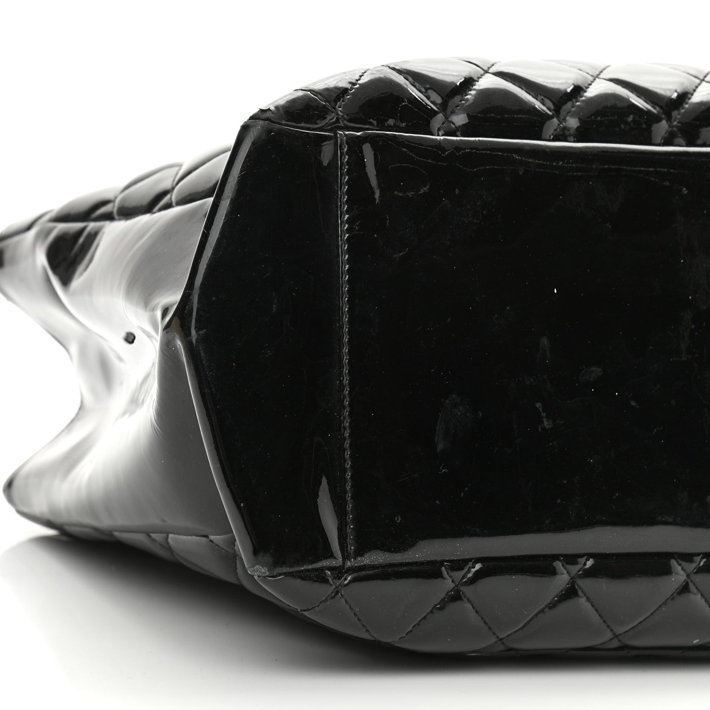 Patent Quilted Grand Shopping Tote GST Black