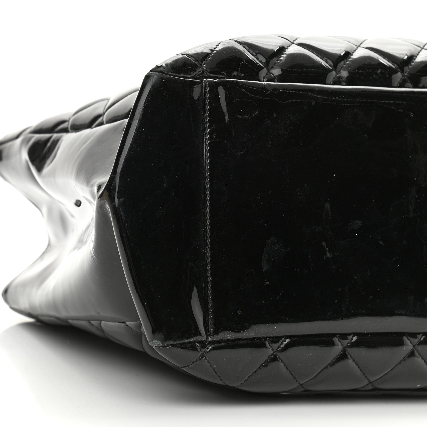 Chanel Patent Quilted Grand Shopping Tote GST Black 9 of 11