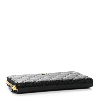 Chanel Caviar Quilted Large Gusset Zip Around Wallet Black 4 of 10