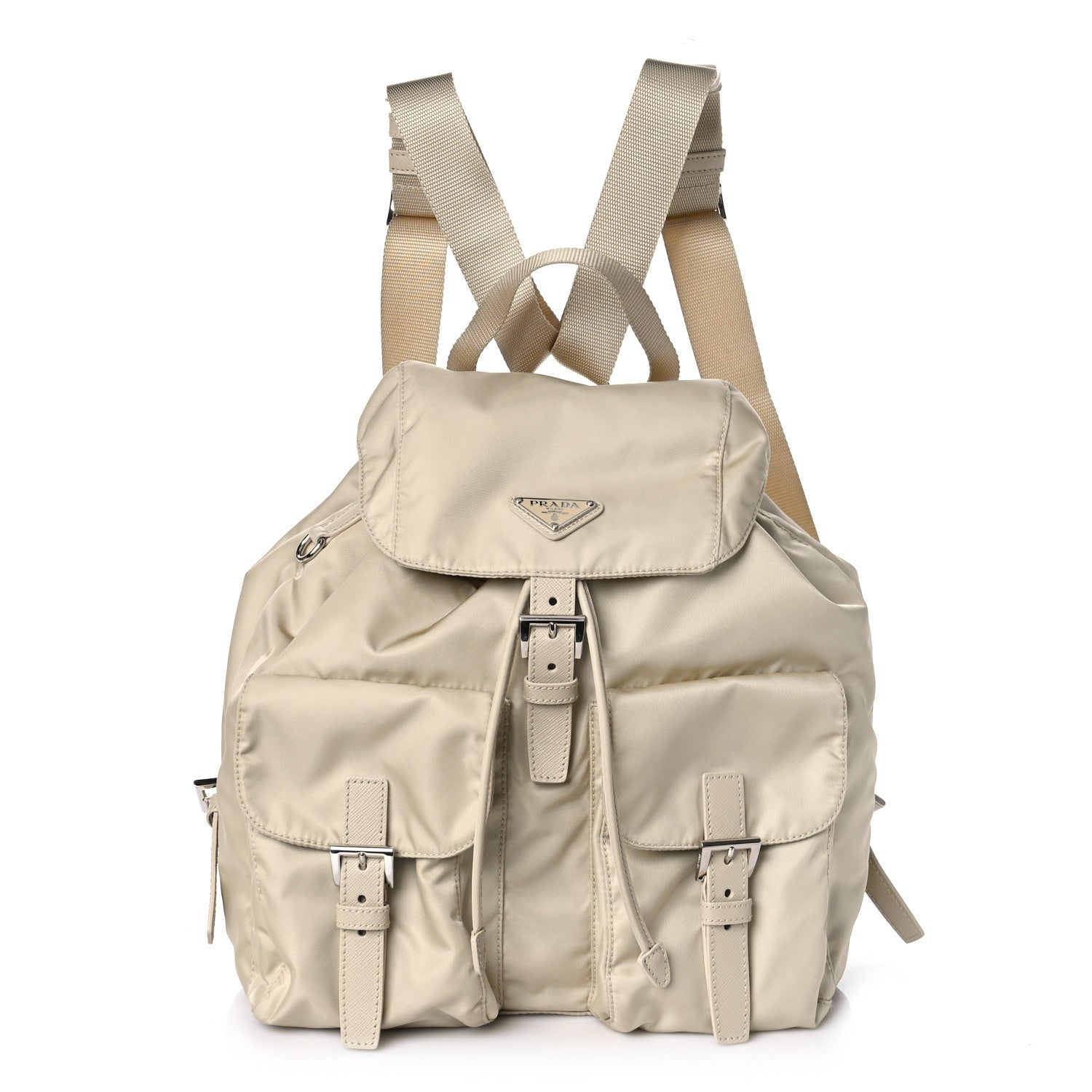 Prada Nylon Saffiano Medium Backpack Deserto 1 of 9