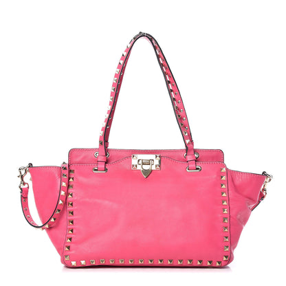 Valentino Garavani Vitello Small Rockstud Tote Pop Fuxia 1 of 19