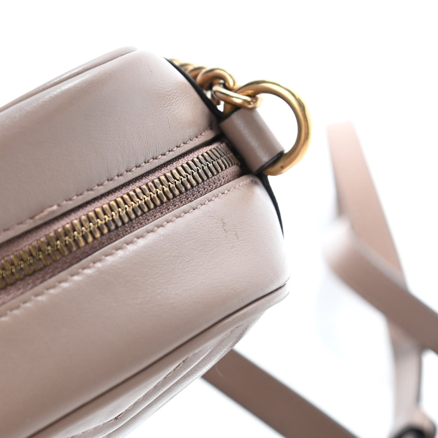 Calfskin Matelasse Small GG Marmont Chain Shoulder Bag Porcelain Rose
