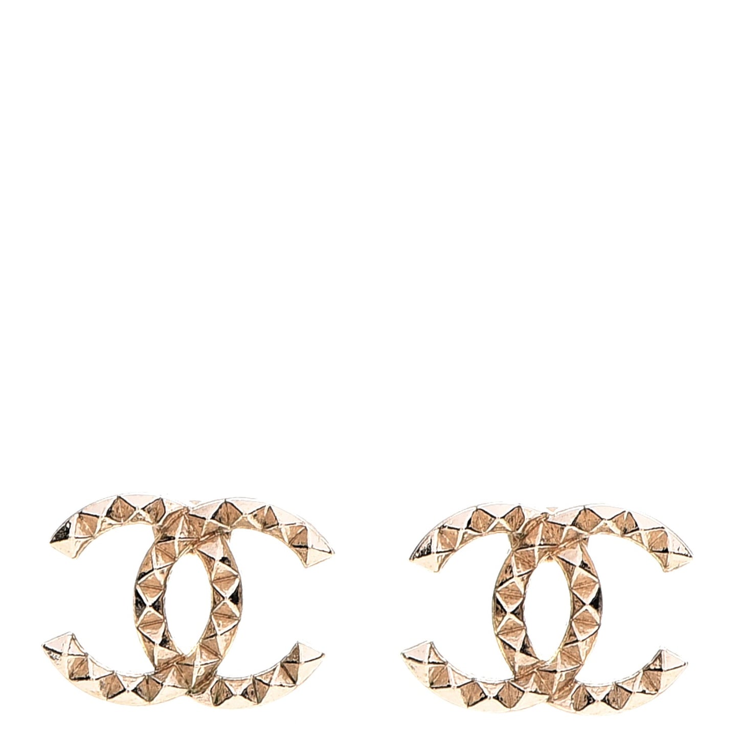 Studded CC Earrings Gold